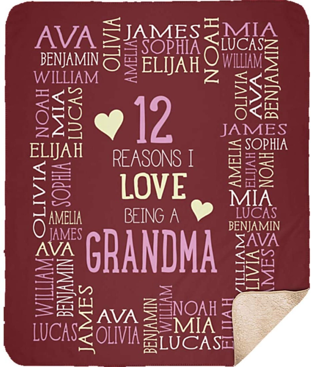 Personalized Name Blanket, Reason I Love to Being a Grandma Blanket