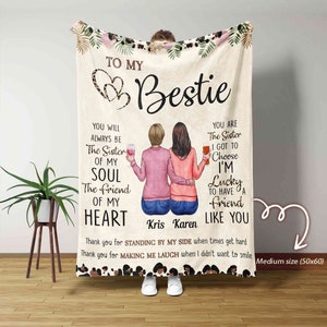 Personalized Bestie Blanket, To My Bestie Blanket, Best Friend Blanket, Friendship Blanket, Custom Name Blanket, Bestie Gift, Gift For BFF