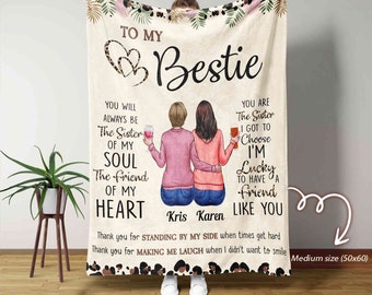 Personalized Bestie Blanket, To My Bestie Blanket, Best Friend Blanket, Friendship Blanket, Custom Name Blanket, Bestie Gift, Gift For BFF