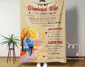 To My Wife-deken, deken voor vrouw, aangepaste naamdeken, gepersonaliseerde dekens voor vrouw - To My Wife-deken van echtgenoot