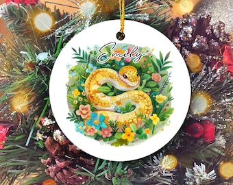 Ornamento serpente personalizzato per bambini, ornamento natalizio serpente, ornamento rettile, ornamento natalizio serpente personalizzato, regalo per amanti dei serpenti