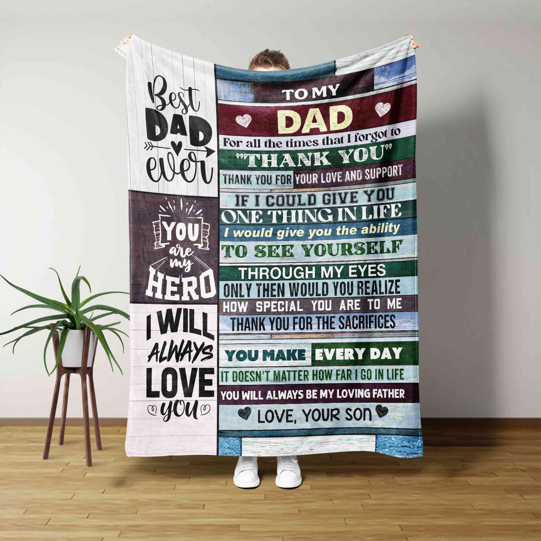 To My Dad Blanket, Custom Daddy Blanket, Gift for Dad, Father Day Gift