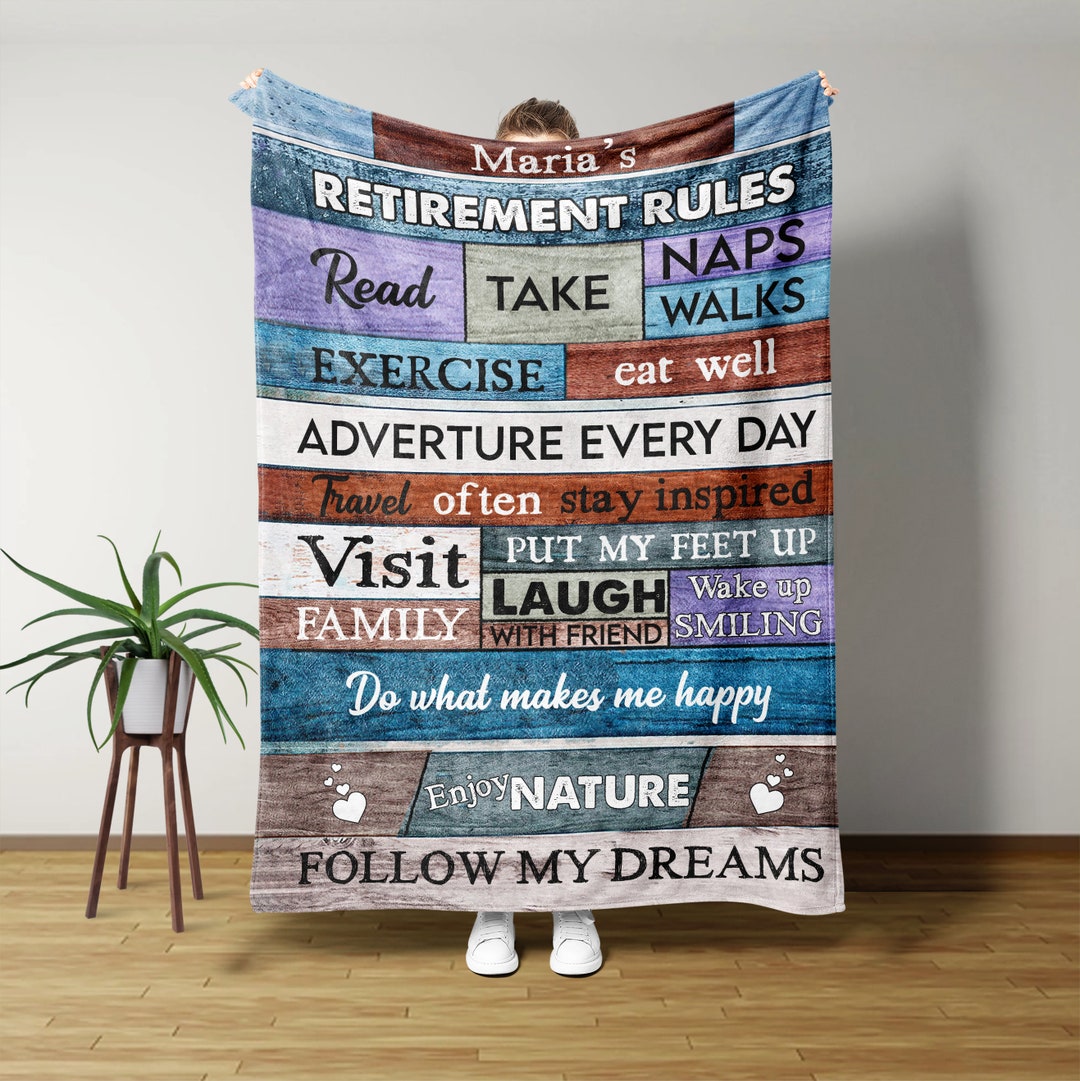 Retirement Rules Blanket, Rules of Retirement Blanket, Custom