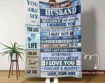 To My Husband Blanket, Personalized Name Blanket, Gift Blanket, Blanket For Couple, Blanket For Love, Wedding  Anniversary Blanket