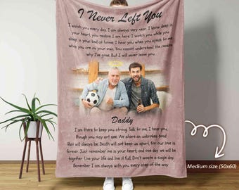 Personalized Memorial Photo Blanket, I Never Left You Blanket, Memorial Blanket, In Loving Memory Blanket, Sympathy Blanket