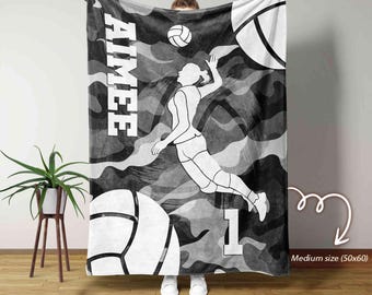 Gepersonaliseerde volleybaldeken meisje, volleybaldeken, volleybaldeken voor meisje, aangepaste geschenken volleybalteam, cadeau volleyballiefhebbers