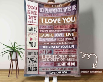 Für meine Tochter Decke, Benutzerdefinierte Namen Decke, Familie Decke, Decken für Mädchen, Decke für Geschenk, Weihnachtsdecke