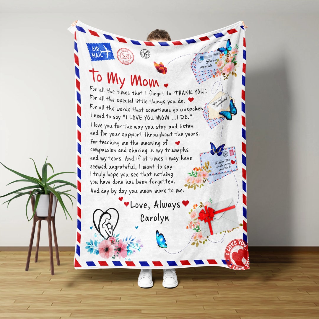 Blanket for Mom, to My Mom Blanket, Mother Blanket, Letter From Son to ...