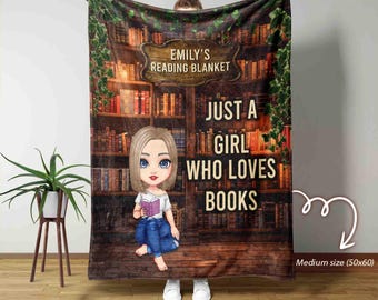 Personalized Book Blanket, Cozy Reading Blanket, Gift for Readers, Book Blanket, Books Reading Blanket, Reading Blanket For Girls