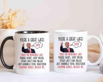 Lustiger Trump Dad Becher, personalisiertes Vatertagsgeschenk, bester Vater Lustiger Becher, Trump Dad Kaffeetasse, Papa Tasse von Tochter, Papa Geburtstagsgeschenk