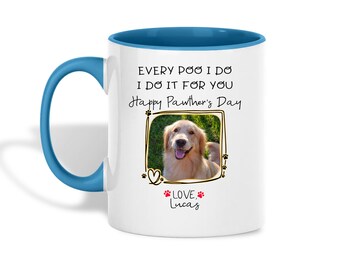 Taza de perro personalizada, regalo personalizado para amantes de las mascotas, recuerdo único para dueños de perros, perfecta para el día del padre, taza con retrato de mascota