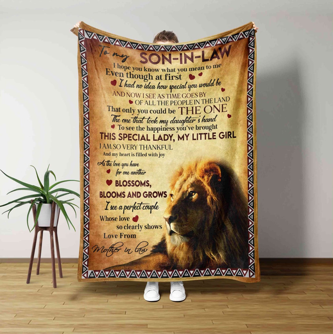 To My Soninlaw, Lion Blanket, Blanket for Son, Family Throw Blanket