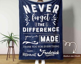 Personalized Retirement Blanket, Retirement Blanket, Happy Retirement Gift, Blanket For Colleague, Gift For Coworker