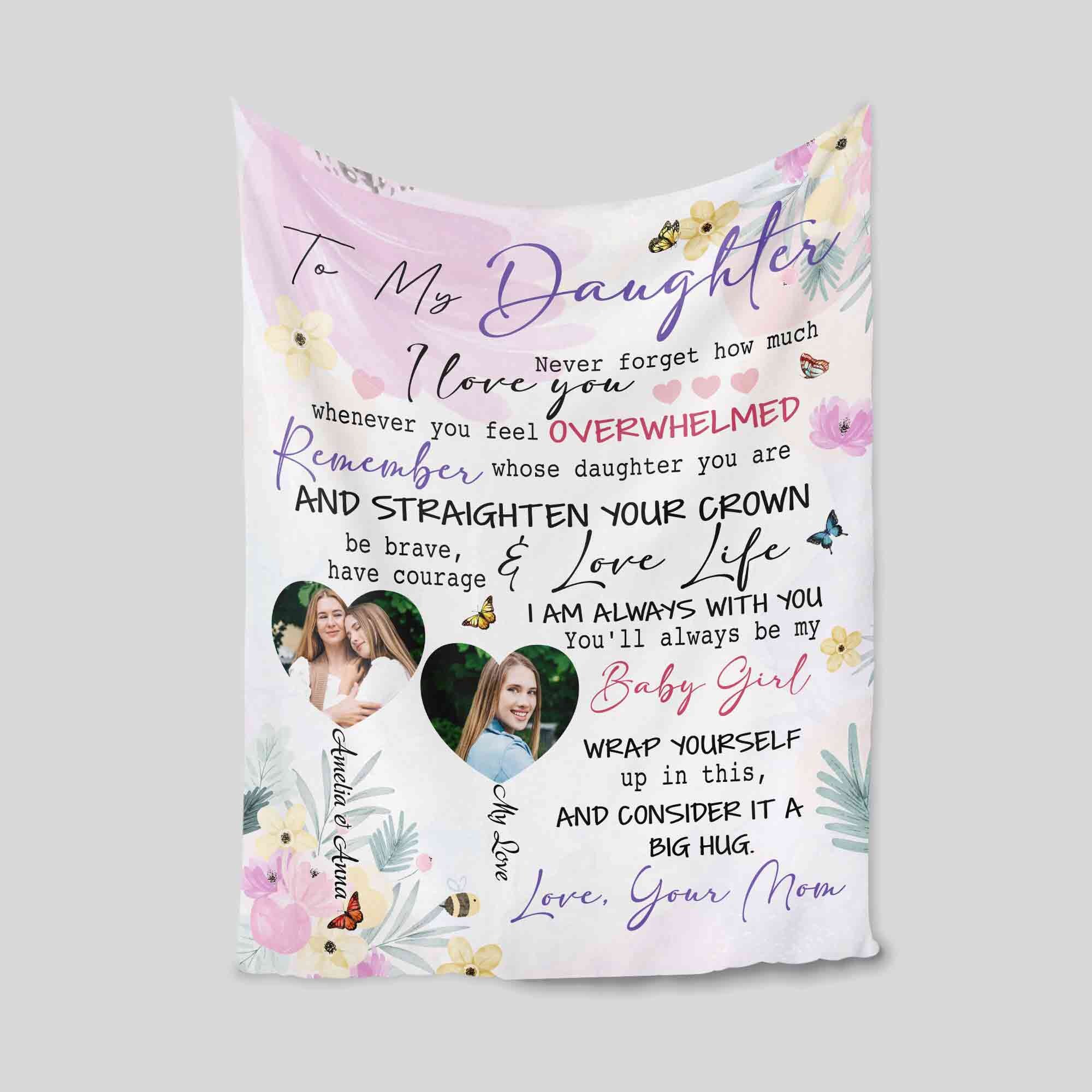 Personalized To My Daughter Blanket | Family Blanket | Blanket With a Photo | Gift for Daughter | Birthday Gift
