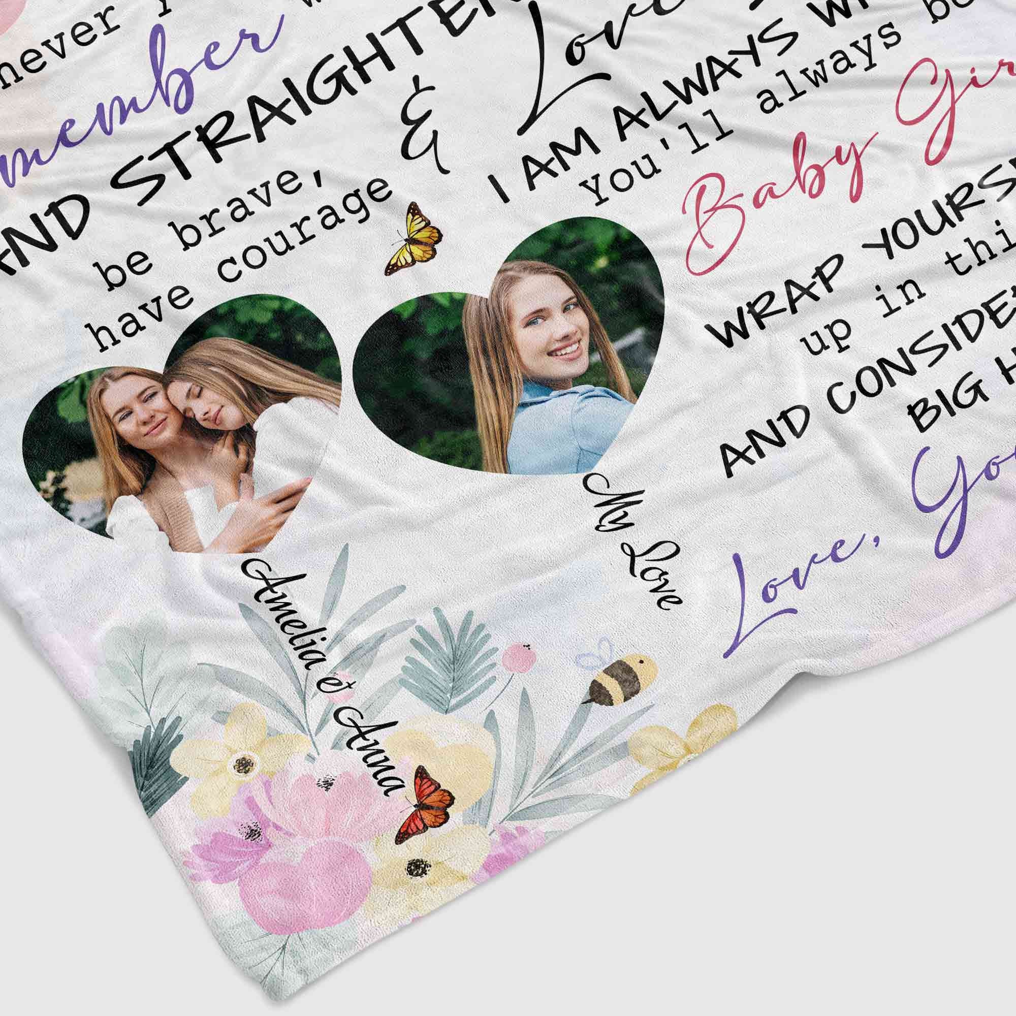 Personalized To My Daughter Blanket | Family Blanket | Blanket With a Photo | Gift for Daughter | Birthday Gift