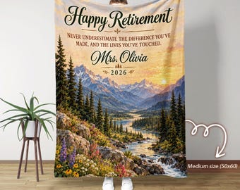 Personalized Retirement Blanket, Happy Retirement Gift, Retirement Gift for Coworker, Retirement Keepsake Blanket, Retirement Blanket