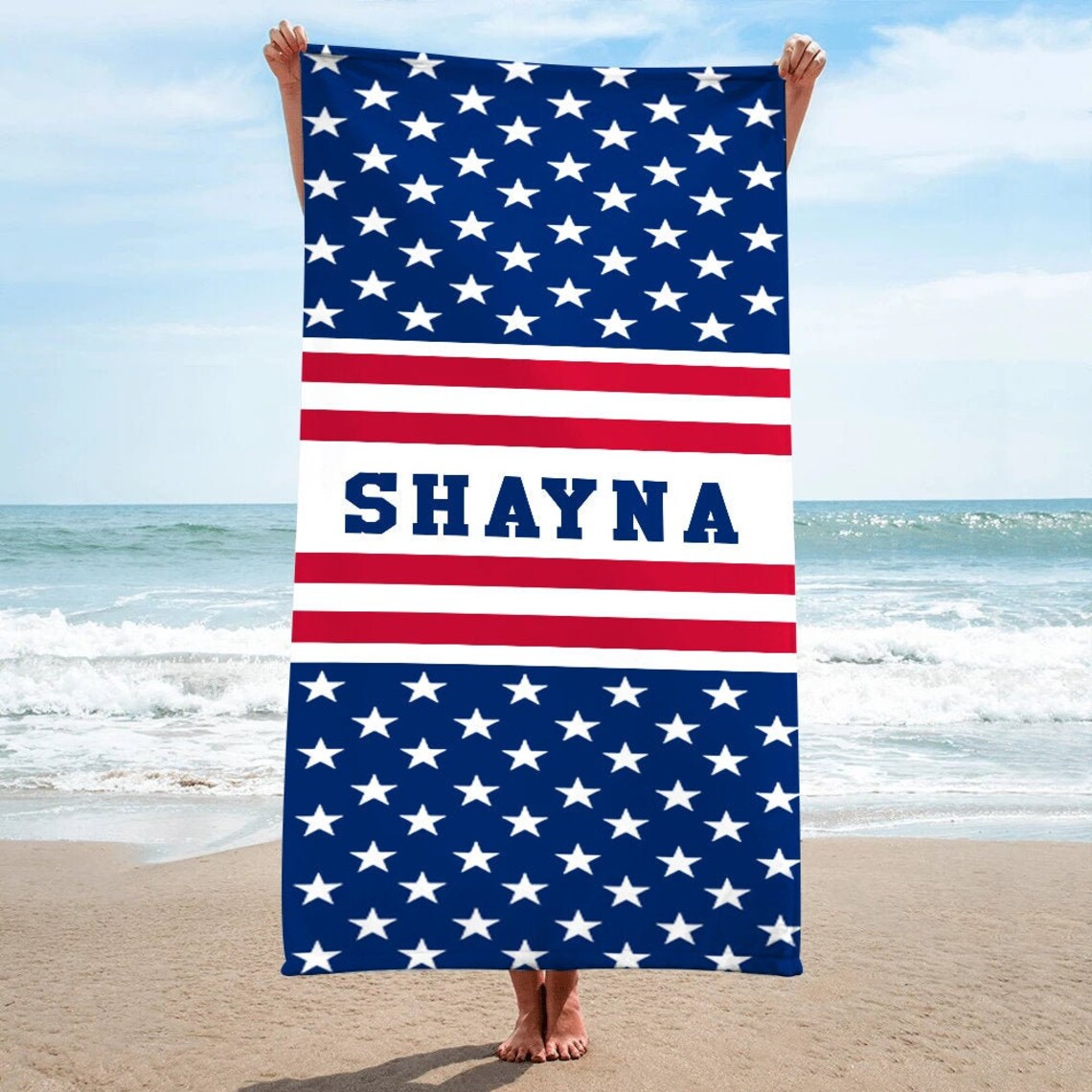 American Flag Beach Towels Personalized Beach Towel for Etsy