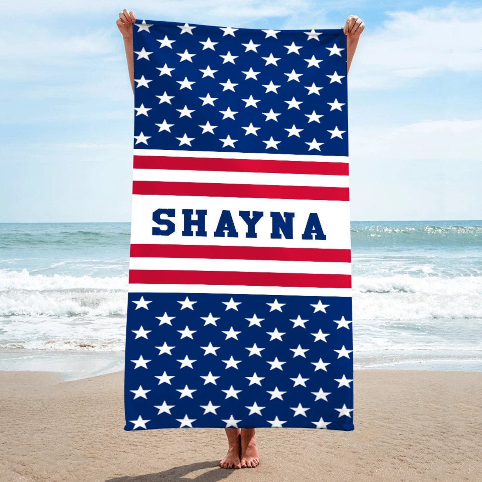 American Flag Beach Towels Personalized Beach Towel for Etsy