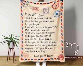 Blanket for Wife, To My Wife Blanket, Anniversary Blanket, Gift from Husband, Custom Name Blanket, Gifts for Wife, Couples Blanket