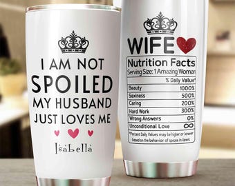 Vaso "No consiento a mi marido", Regalos para esposa, Regalo para el Día de la Madre, Regalo de cumpleaños, Regalo de San Valentín