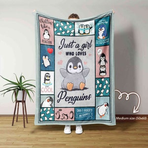 Just A Girl Who Love Penguins Blanket, Blanket For Gifts, Family Throw Blanket - Blankets for girls and boys