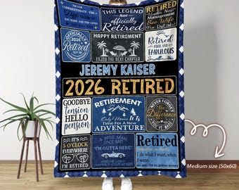 Custom Retirement Rules Blanket, Farewell Gift, Blanket For Retirement, Best Retirement Gifts Ideas, Blanket For Partner, Retirement Blanket