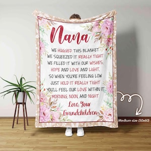 Personalisierte Oma-Decke, Nana-Decke, Muttertagsgeschenk, Oma-Geburtstagsgeschenk, Nana-Geschenk, Geschenk für Oma von Enkelkindern