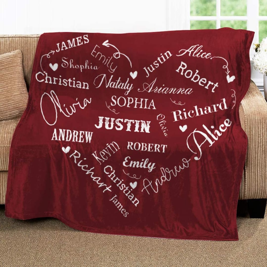 Custom Name Blanket, Personalized Name Blanket, Monogrammed Blankets