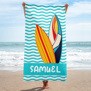 Surfing Beach Towel, Personalized Beach Towels, Custom Beach Towels, Beach Towels on sale, Pool Towels