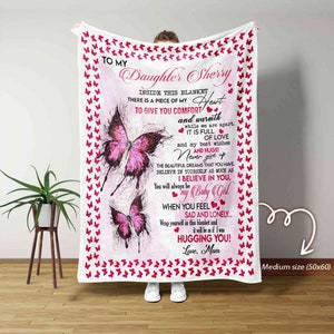 To My Daughter Blanket, Personalized Name Blanket, Grandpa Blanket, Daughter Blanket, Family Throw Blanket, Blankets for girls and boys
