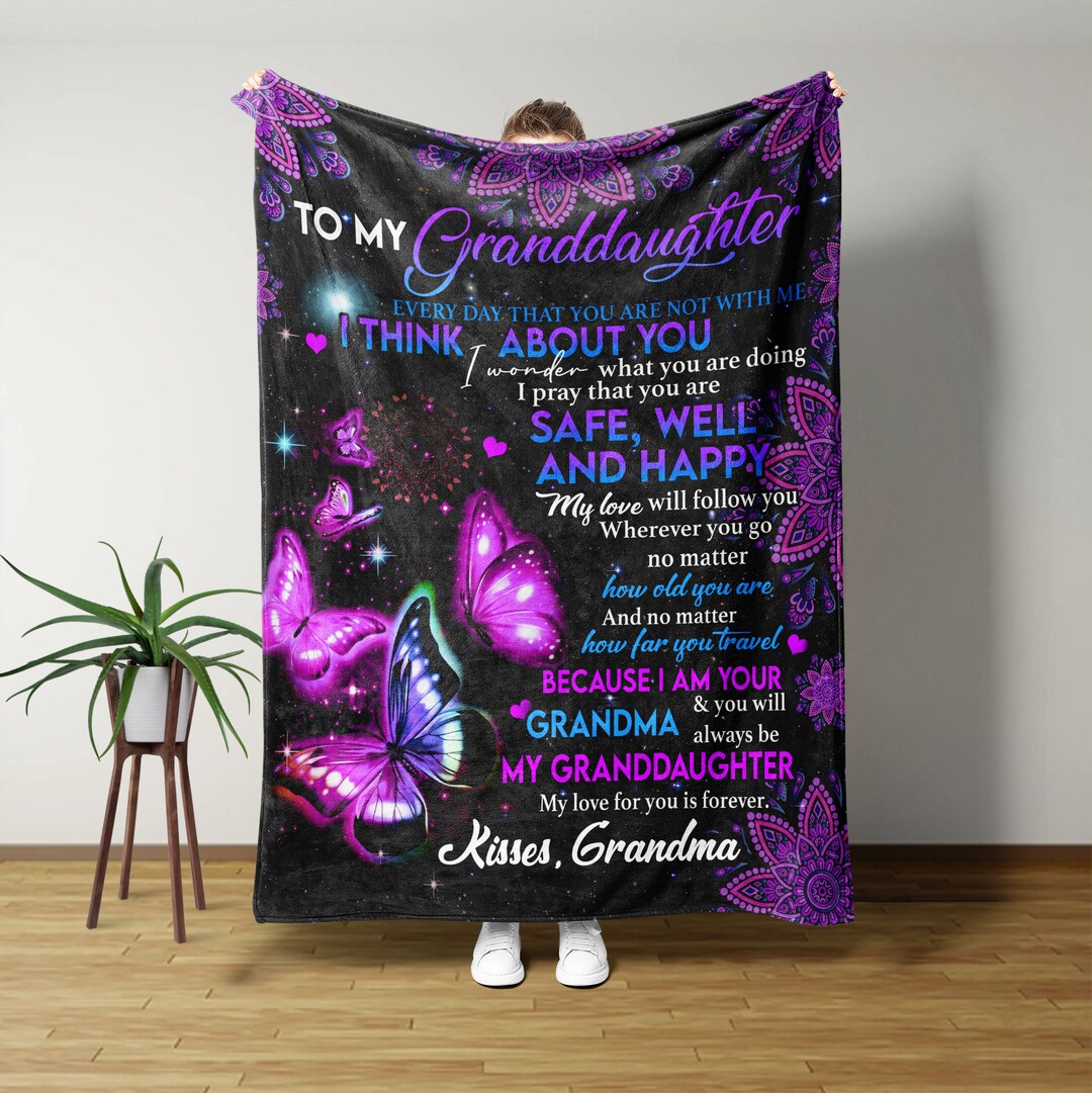 To My Granddaughter Blanket, Custom Name Blanket, Grandpa Blanket