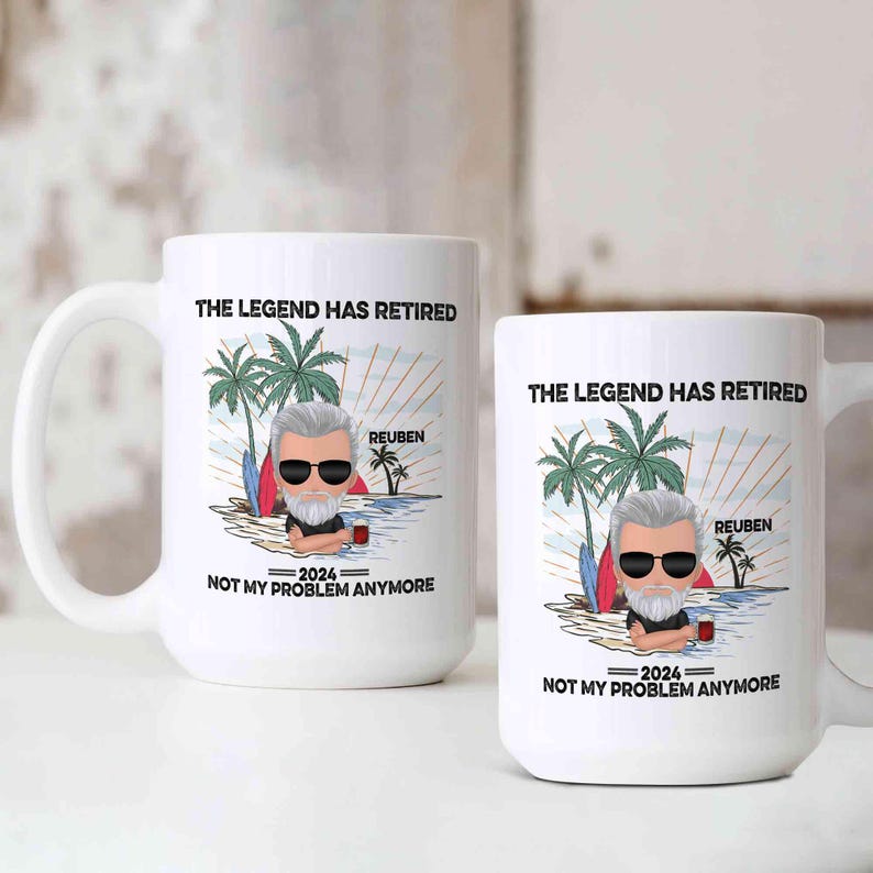 Retired Rocker Mug Personalized Retired Mug, the Legend Has Retired Mug, Retired Mugs ...
