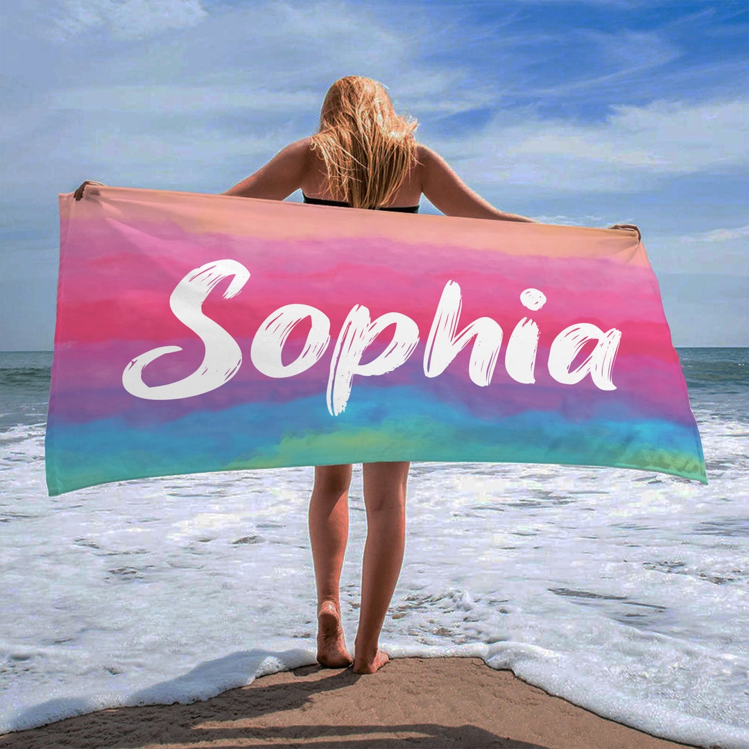 Tie Dye Beach Towels, Personalized Beach Towel, Custom Beach Towels