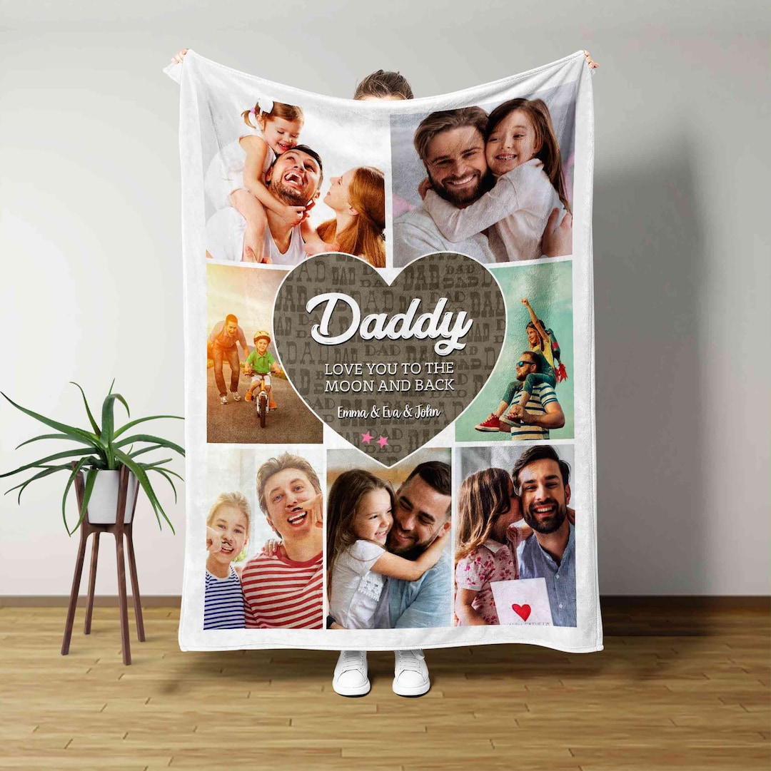 Daddy Blanket, Best Gift Ideas for Fathers, Custom Photo Blanket, Gift