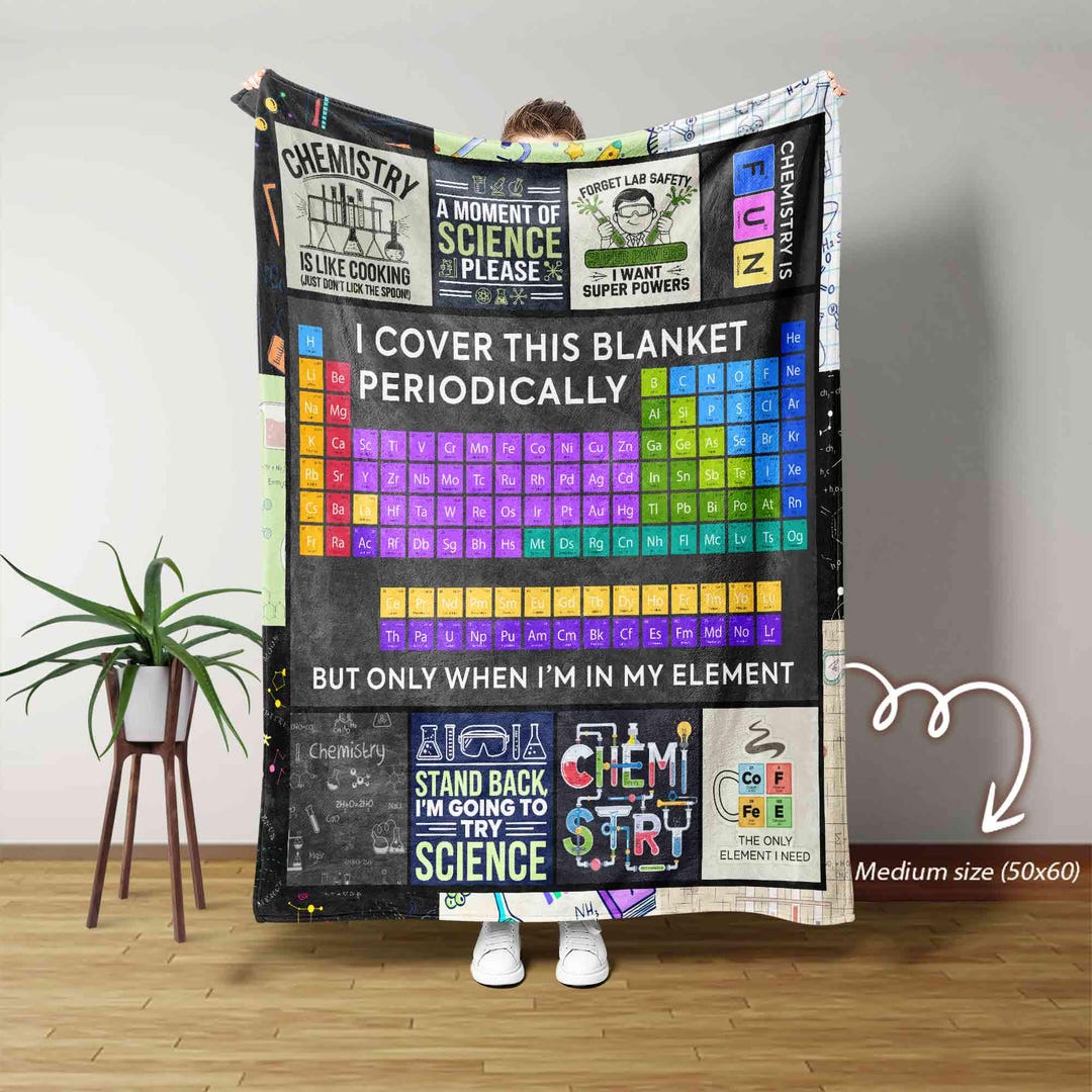 Periodic Table of Elements Blanket, Chemistry Blanket, Science Blanket ...