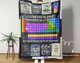 Periodic Table of Elements Blanket, Chemistry Blanket, Science Blanket, Chemist Birthday Gift Blanket, Chemistry Lover Gift, Pharmacist Gift