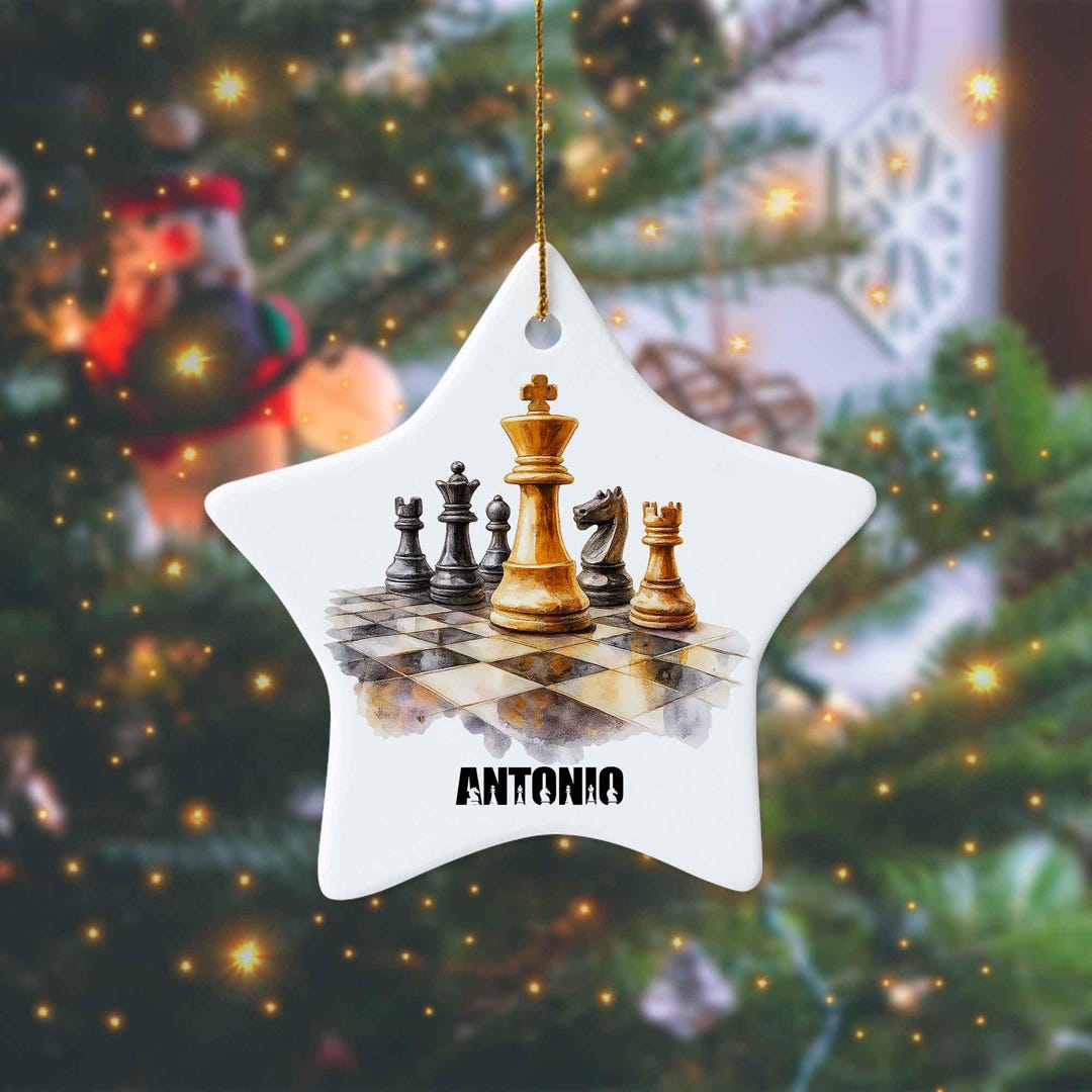 Personalized Chess Ornament, Custom Name Chess Piece, Chess Ornament ...