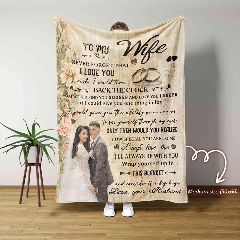 To My Wife Blanket, Personalized Name Blanket, Custom Couple Blanket