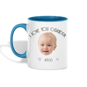 Personalisierte Opa Becher, Opa Becher, Opa Baby Geschenkbecher, Benutzerdefinierte Fotobecher, Geschenke vom Enkelkind, Baby Gesicht Kaffeebecher