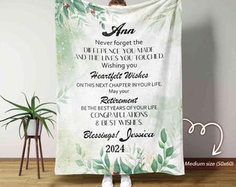 Personalized Retirement Blanket, Retirement Blanket, Happy Retirement Gift, Blanket For Colleague, Best Retirement Gifts Ideas