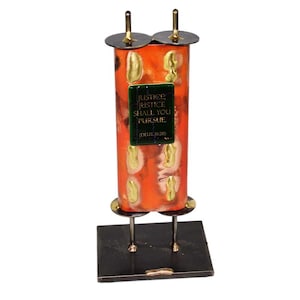 Gary Rosenthal Lawyer&#39;s Copper Torah With Justice Quote - Traditions Jewish Gifts