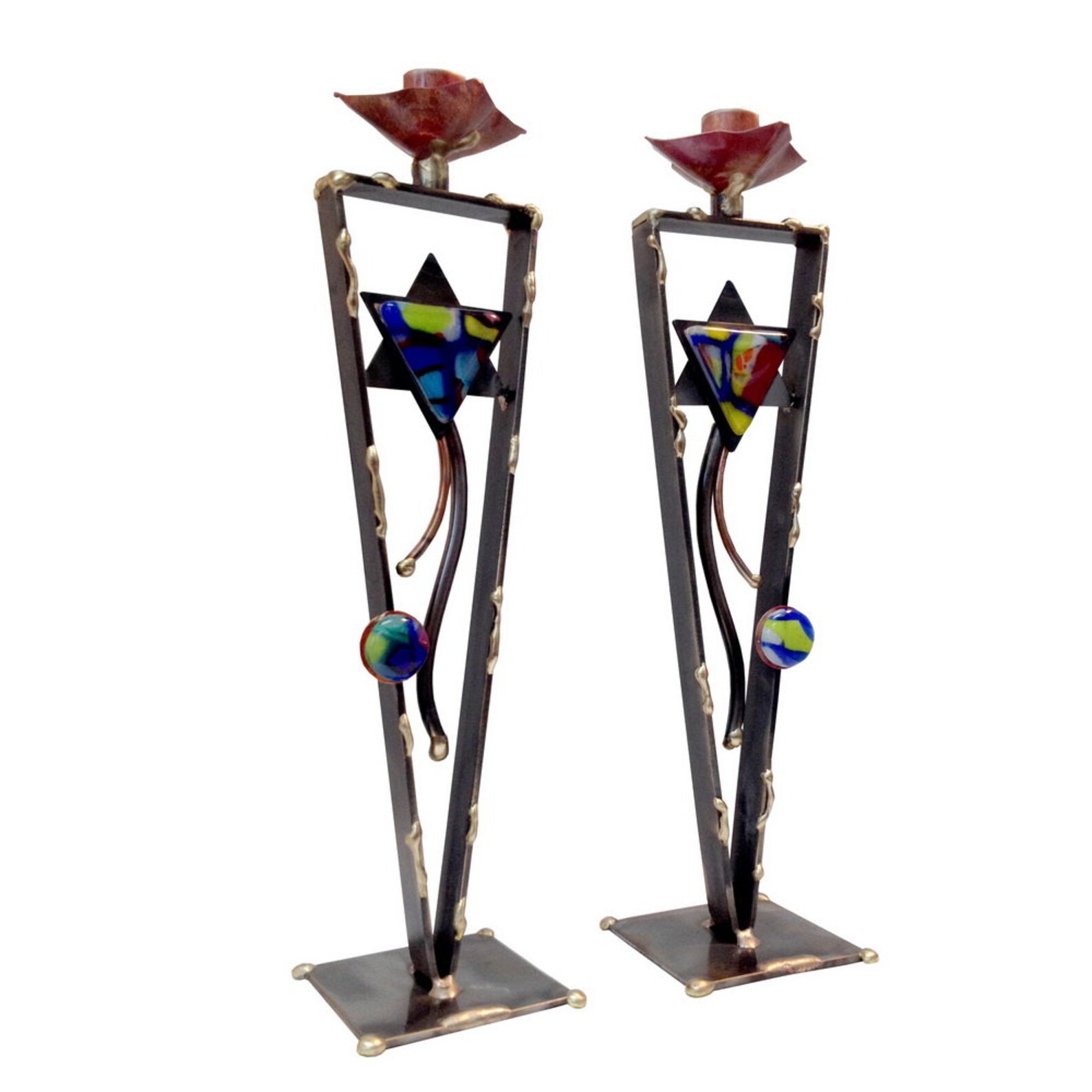 Gary Rosenthal Tall Jewish Star Shabbat Candlesticks Traditions Jewish
