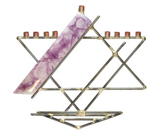 Gary Rosenthal Gary's Glass Presidential Menorah - Traditions Jewish Gifts