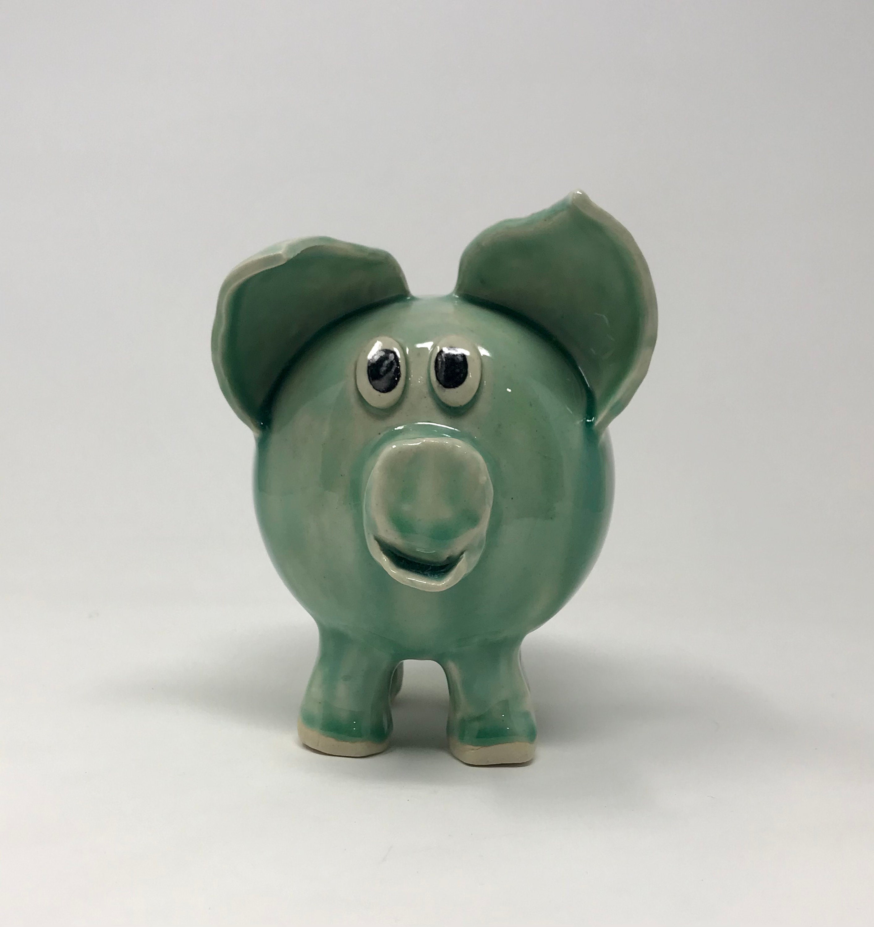 Piggy Bank Green Piggy Bank Green Bank Etsy