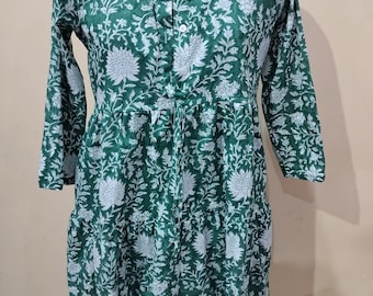 IndianBlockPrintDress,SummerDress,MidiDress,ShortDress,KneeDress,FlapperDress,BlousanDress,IndianCottonDress,HandPrintDress,Gown,CottonDress