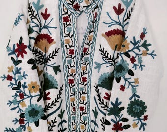 Handmade Suzani Embroidered TNT Jacket, Women's Short Coat