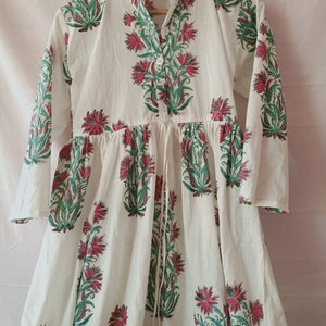 Cotton Dress,Women Dress,Hand Print Dress,Indian Cotton Dress,Block Print Dress,Cotton Block Dress,Summer Dress,Indian Print Dress,Pocket