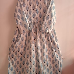 Robe avec poches,Robe à carreaux,Robe en coton,Robe pour femme,Robe indienne en coton,Robe longue,Robe d&#39;été,Robe chemise,Robe imprimée main