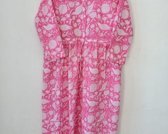 Handblock Cotton Long Dress: Indian Print Summer Clothing Wedding Dresses Boho Dress