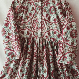 Robe indienne en coton,Robe faite main à carreaux,Robe en coton,Robe grande taille,Robe circulaire et circulaire,Robe longue